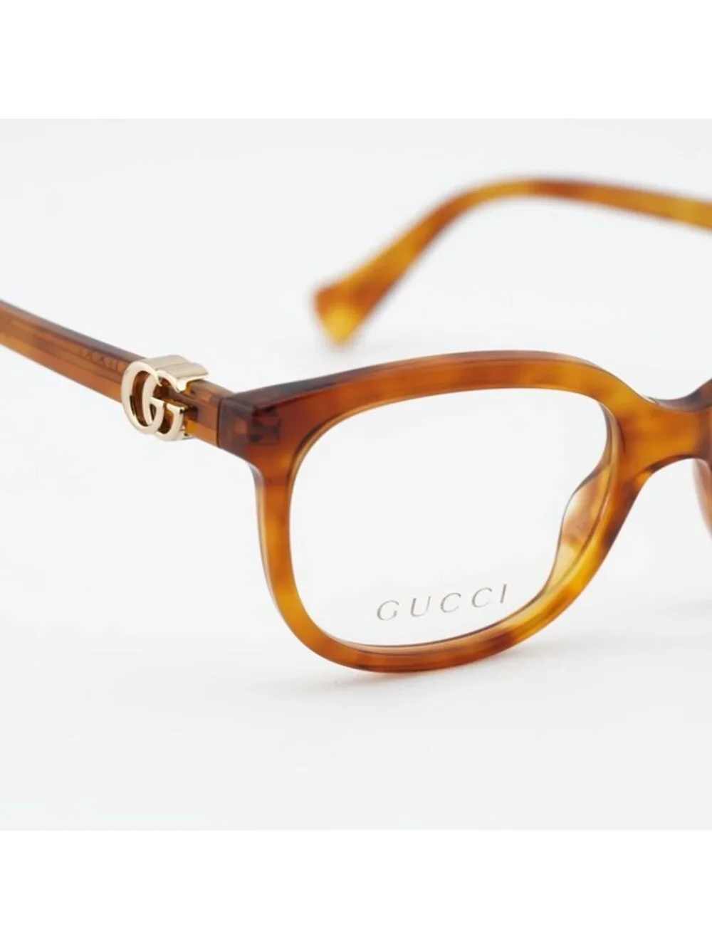 Gucci GG1075O 002 Eyeglasses Light Havana 48mm Square Frame - Picture 5 of 10